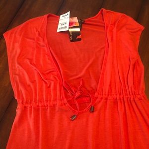 NWT Swim Cover Up Size Medium Orange Coral Yoga